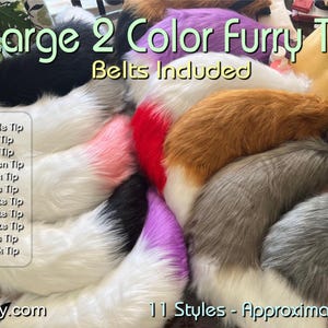 Large Furry Tails with Tips- 11 Colors - Approximately 33&quot; - FurryBay
