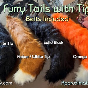 Furry Tails with Tips- 3 Colors - Approximately 24&quot; - FurryBay