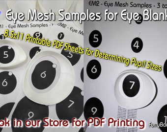 8.5x11 Printable PDF for Determining Mesh Pupil Sizes, All my Sizes and Styles are Included in one PDF