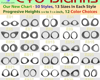 Eye Blanks - 48 Styles - Progressive Heights - 13 Sizes - 14 Colors - Fursuiting - Furries - Cosplay - FurryBay