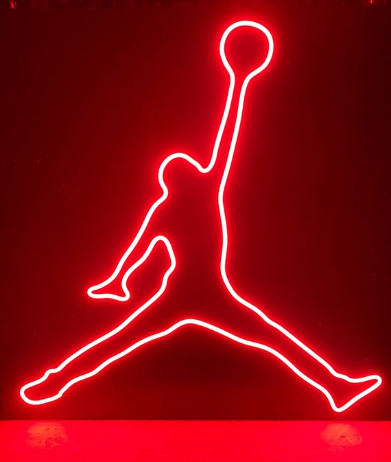 Jordan Jump Man Basketball Air Logo LED Neon Sign Great for Sports