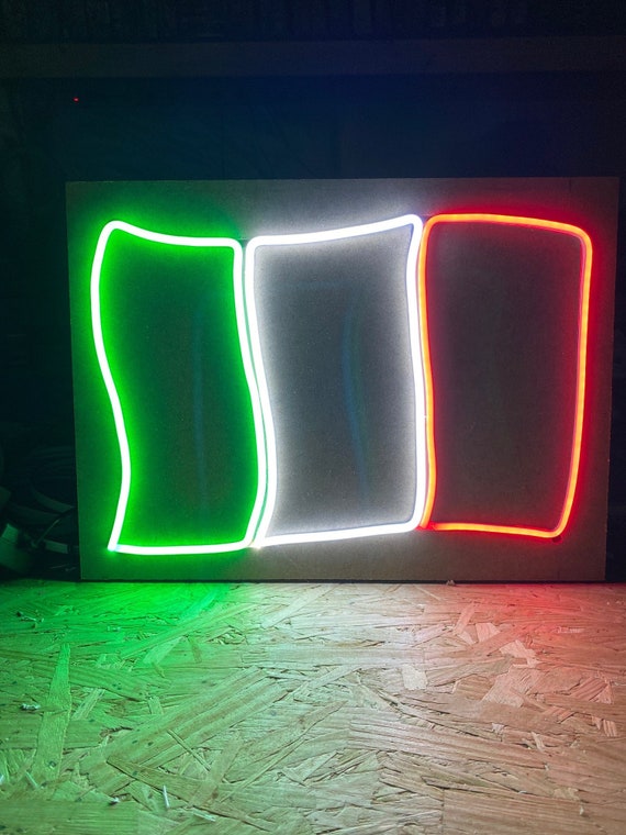 Flag Green White & Red LED Sign Wallart - Etsy