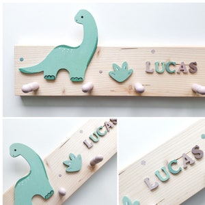 Children's wardrobe Dino with desired name, children's wardrobe Dino with name, coat hook Dino, Dino wardrobe, children's wardrobe Dino