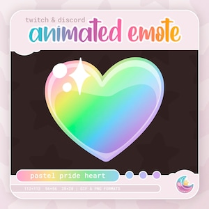 Animiertes Regenbogen Herz Emote | Twitch & Discord | Stolz | Pastell Ästhetik