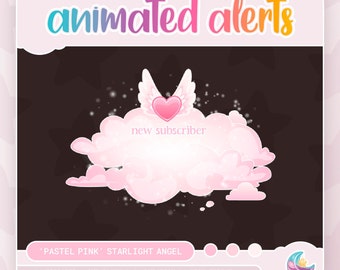 Angel Wing Animated Stream Alerts: Pastel Pink Starlight (WEBM)