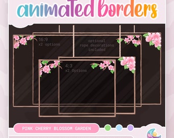 Animated Sakura Twitch Borders: Pink Cherry Blossom Theme