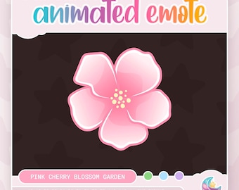 Geanimeerde Sakura Blossom-emote: Pink Cherry Blossom Garden (digitaal bestand)