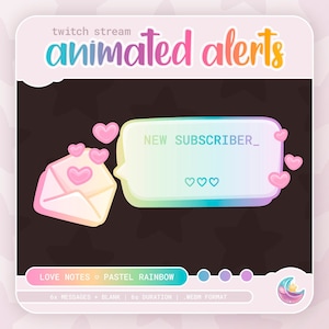 Love Note Rainbow Animierte Livestream Nachrichten für Twitch | Niedliche Botschaft | Valentinstag E-Mail | Neuer Anhänger | Abonnent | Spende