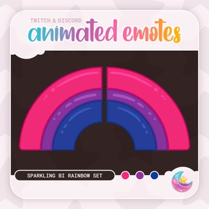 Animated Sparkly Bi Pride Rainbow Emote | Twitch & Discord