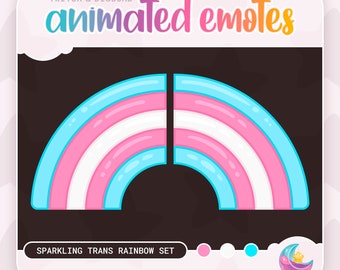 Animated Sparkly Trans Pride Rainbow Emote | Twitch & Discord