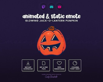 TwitchとDiscord用のジャック・オー・ランタン・パンプキンアニメーションエモート⊹秋のハロウィン