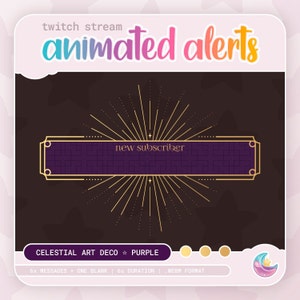 Celestial Art Deco Twitch Alerts: Purple Witchy Stream Overlay