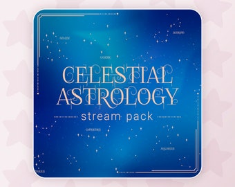 Celestial Astrology Blue Stream Pack ⊹ Moon & Stars Zodiac Theme Bundle ⊹ Dreamy Stream Aesthetic