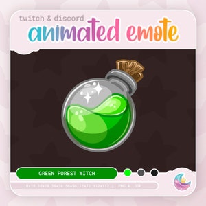 Animated Green Potion Bottle Emote | Twitch | Discord