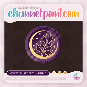 Purple Celestial Art Deco Channel Point Coin Emote (PNG)