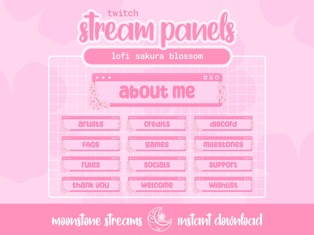 Cherry Blossom Streaming Setup Panels Dreamy Lofi Sakura Etsy