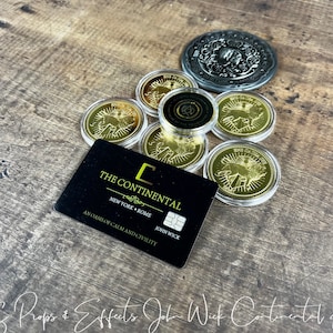 John Wick Continental Kit- Includes Continental Coin and Card Kit, John Wick props, Continental Props