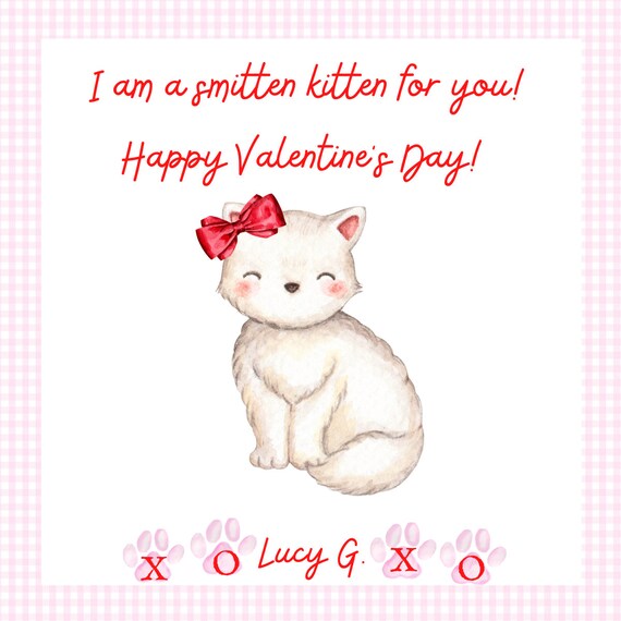 Owl Kitten-PRINTED CARDS Animal Valentine's Collection 1: Toad Bunny