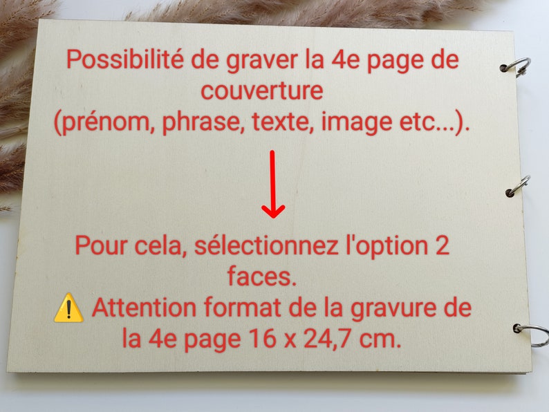 Livre d'or personnalisé en bois et plexi Enfant, Baptême, Album, Anniversaire, Naissance, restaurant image 6