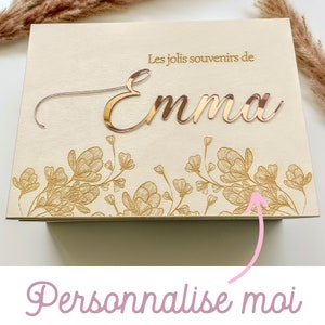 Coffret / boite personnalisée en bois et plexi - Anniversaire, Naissance, Baptême, Cadeau