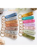 Personalized leather keychain - Birthday gift, Mother's Day, grandmothers, fathers, grandfathers, teacher, atsem product logo