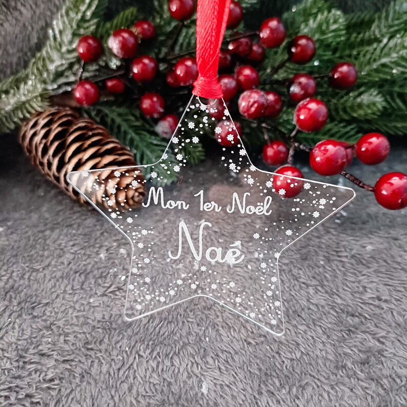 Personalized Christmas ball in plexi CRYSTAL STAR image 1