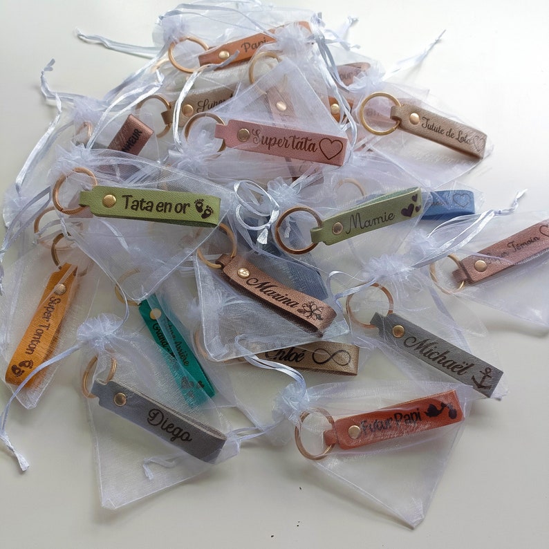 Personalized leather keychain - Gift for birthdays, Mother's Day, grandmothers, fathers, grandfathers, teachers, teaching assistants image 10