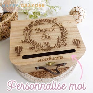 Personalized wooden urn for baptism or wedding – Suitcase for celebration, ceremony, occasion, gift