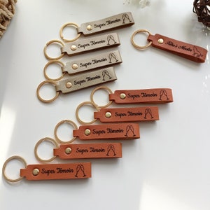 Personalized leather key ring Birthday gift, Mother's Day, grandmothers, fathers, grandfathers, mistress, atsem image 6