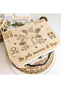 Personalized wooden birth suitcase - baby souvenir, birth gift, maternity, birthday product logo