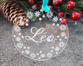 Boule de Noël personnalisée en plexi CRISTAL FLOCON