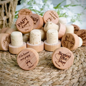 Personalized wooden bottle stopper - Wedding, parties, Events