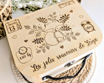 Personalized wooden baby suitcase - baby keepsake, birth gift, maternity gift, birthday