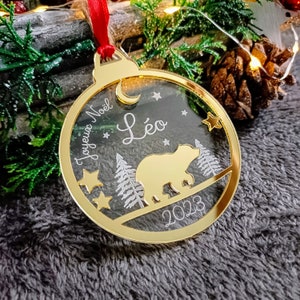 Personalized Christmas ball Bear in Plexi