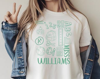 Camiseta personalizada para profesor: Camiseta personalizada con colores cómodos para el regreso a clases