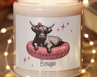 Lustige Kerze Highland Kuh Liebhaber Geschenk für Sie Lustige Kuh Mama Geburtstag weißer Elefant Weihnachtsgeschenk Humorvolle Sojakerze für Mama