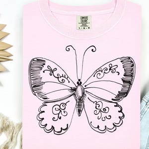 Comfort Colors® Vintage Butterfly Shirt, Cottagecore Shirt, Butterfly Lover Shirt, Moth Shirt, Cottagecore Aesthetic Shirt, Shirt for Women