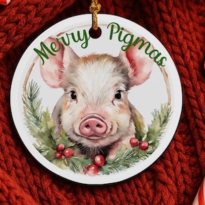 Schwein Weihnachtsschmuck, frohe Schweine, Geschenk Ornament Schwein Liebhaber, Schwein Mama Geschenk, Schwein Mutter Weihnachtsgeschenk, nur ein Mädchen, das Schweine liebt