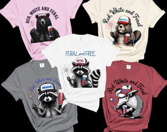 Feral Animal 4th of July T-shirt: Patriotic Raccoon, Bear, Beaver