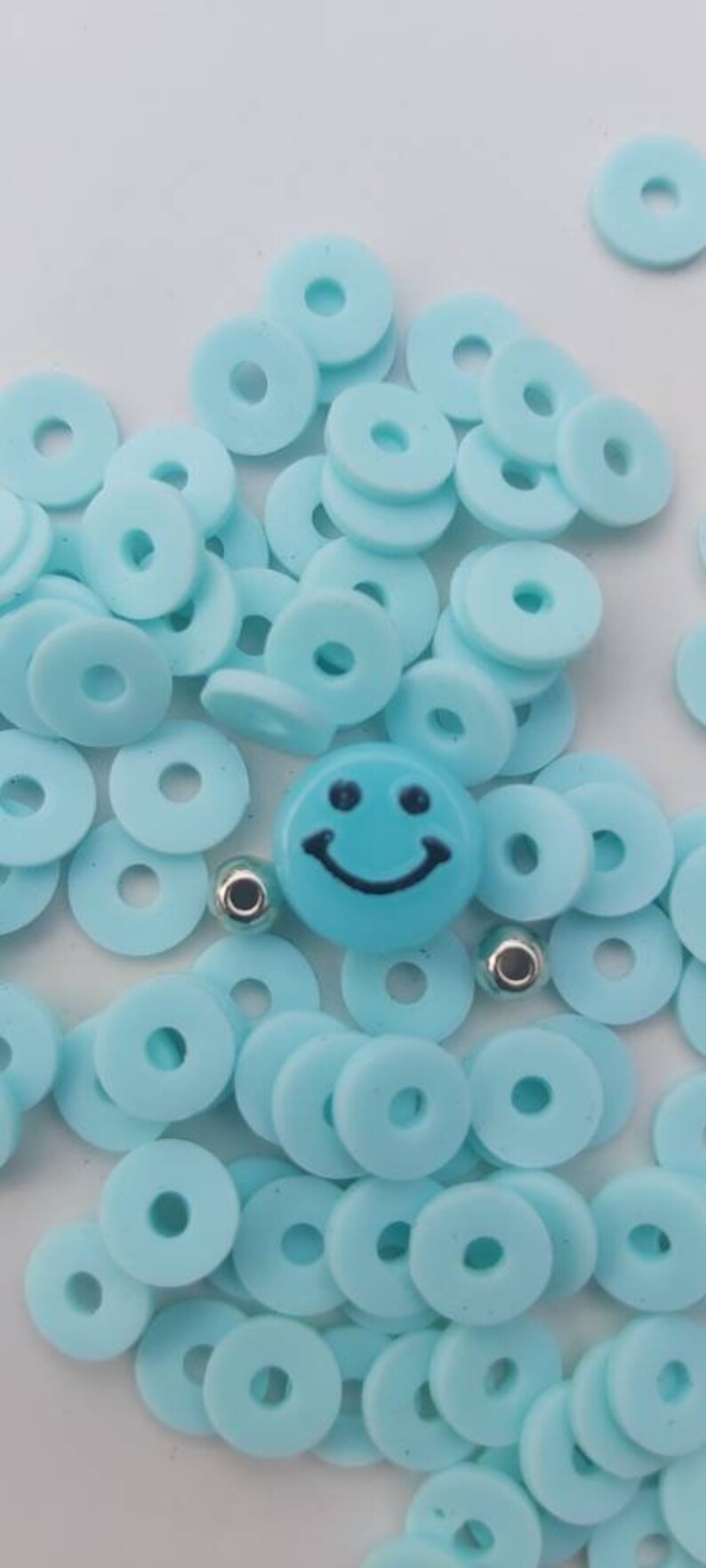 Preppy Smiley Face Clay Beaded Bracelet Etsy