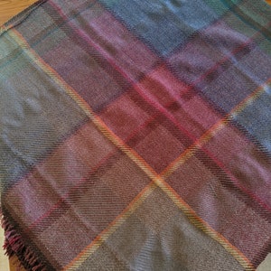 Hand Woven Wool Throw Blanket, Earth Tones