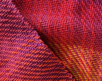 Hand Woven Cotton Scarf: Fiery Sunset