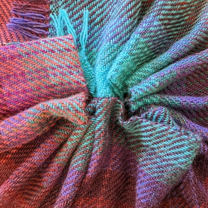 Hand Woven Alpaca/Silk/Mohair Scarf, desert jewel