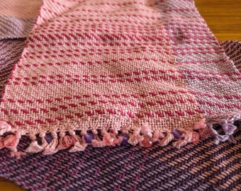 Hand Woven Cotton Scarf: Pretty in Pink
