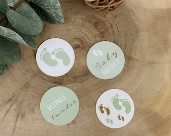 24x XL table confetti baby party / baby shower decoration / baby party decoration optionally with button "Mom to be"