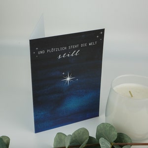 Trauerkarte/Beileidskarten - Sternenkind  "Und plötzlich steht die Welt still"