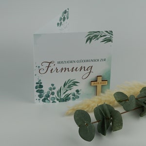 Firmungskarte - Karte zur Firmung Eukalyptus - Herzlichen Glückwunsch zur Firmung optional mit Umschlag