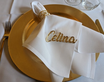 Schriftzug/ Namensschild/ Namensschriftzug/ Gastgeschenk Hochzeit aus Spiegelacryl in verschiedenen Farben