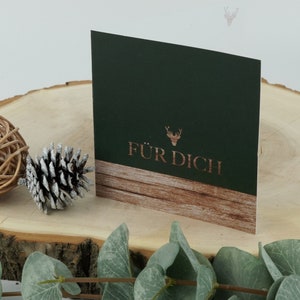 Grußkarte "Für dich" mit Hirschkopf // Wildkarte // Grußkarte // Klappkarte