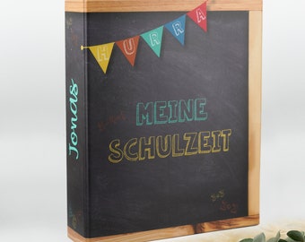personalisierter Ordner "Meine Schulzeit" + optional 10er Set Notizblätter